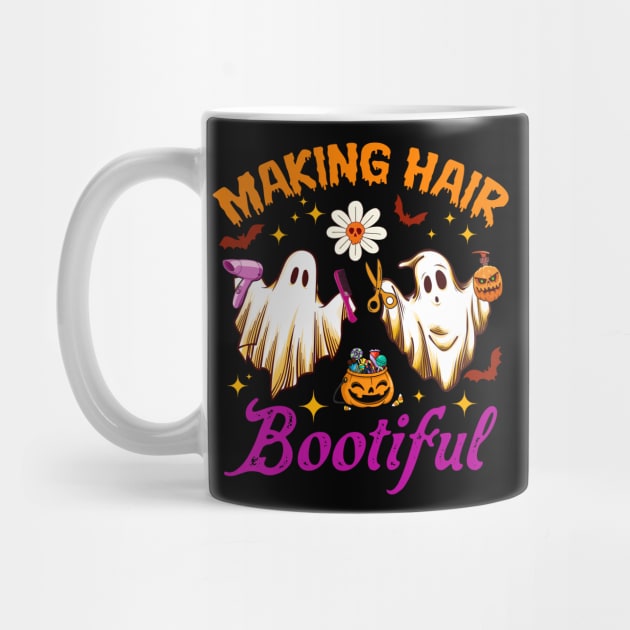 Funny Scary Ghost Hairdresser Halloween Making Hair Bootiful by Rene	Malitzki1a